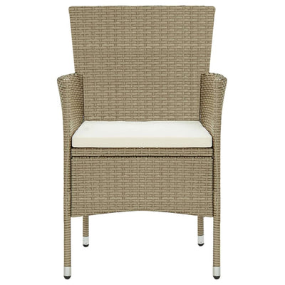 Garden Dining Chairs 4 pcs Poly Rattan Beige