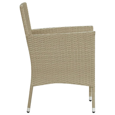 Garden Dining Chairs 4 pcs Poly Rattan Beige