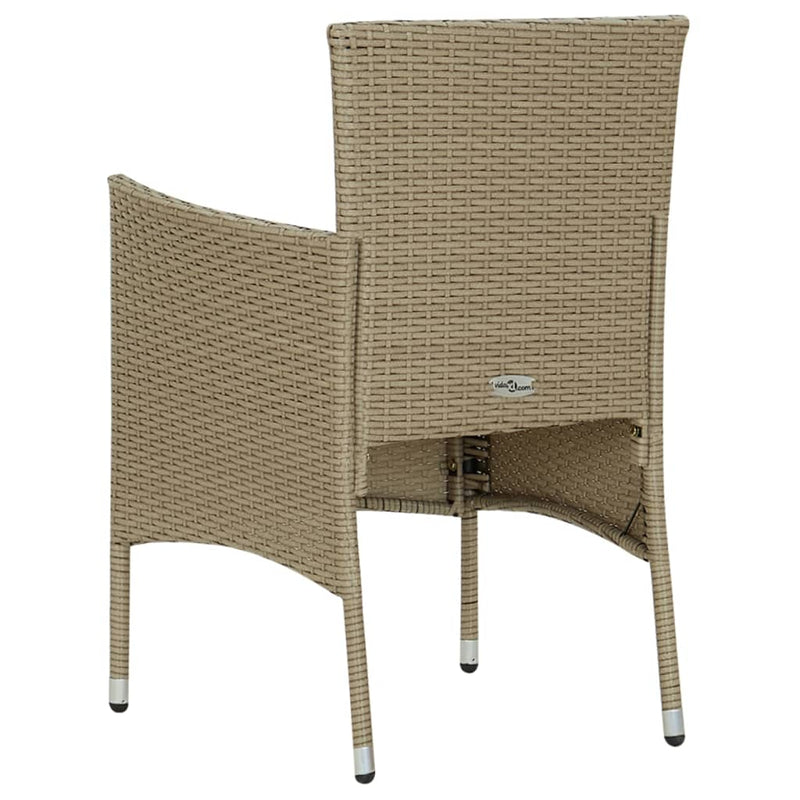 Garden Dining Chairs 4 pcs Poly Rattan Beige