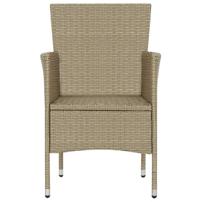 Garden Dining Chairs 4 pcs Poly Rattan Beige