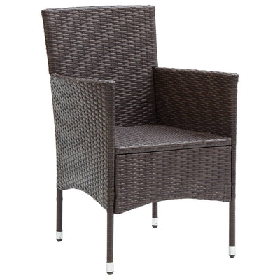 Garden Dining Chairs 4 pcs Poly Rattan Brown