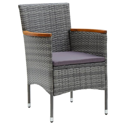 Garden Dining Chairs 4 pcs Poly Rattan Grey