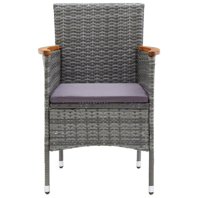 Garden Dining Chairs 4 pcs Poly Rattan Grey