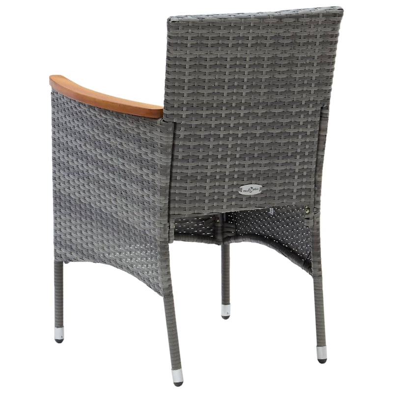 Garden Dining Chairs 4 pcs Poly Rattan Grey