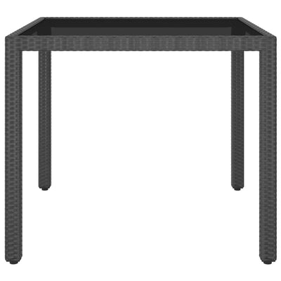 Garden Table Black 90x90x75 cm Poly Rattan