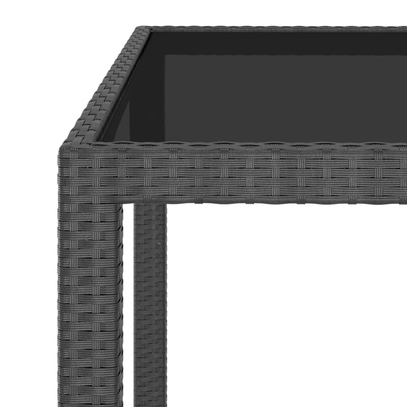 Garden Table Black 90x90x75 cm Poly Rattan