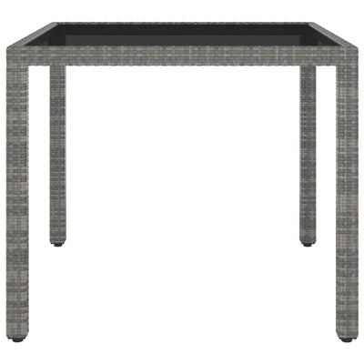 Garden Table Grey 90x90x75 cm Poly Rattan