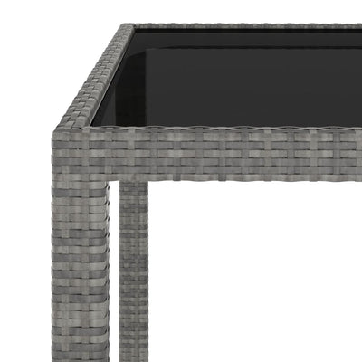 Garden Table Grey 90x90x75 cm Poly Rattan