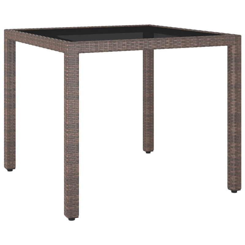 Garden Table Brown 90x90x75 cm Poly Rattan