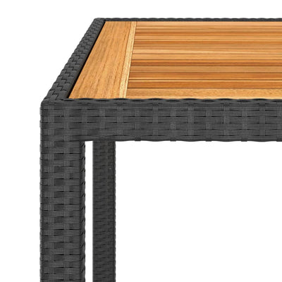 Garden Table Black 90x90x75 cm Poly Rattan