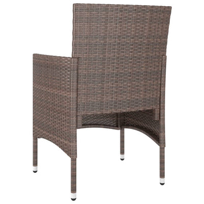 4 Piece Garden Chair and Stool Set Poly Rattan Brown