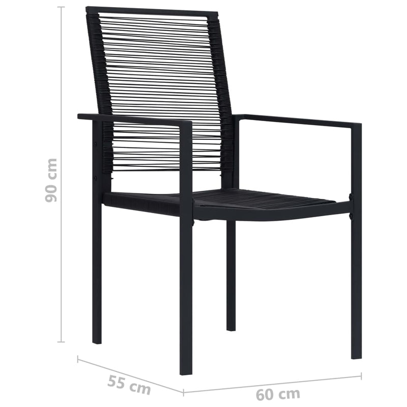 Garden Chairs 4 pcs PVC Rattan Black