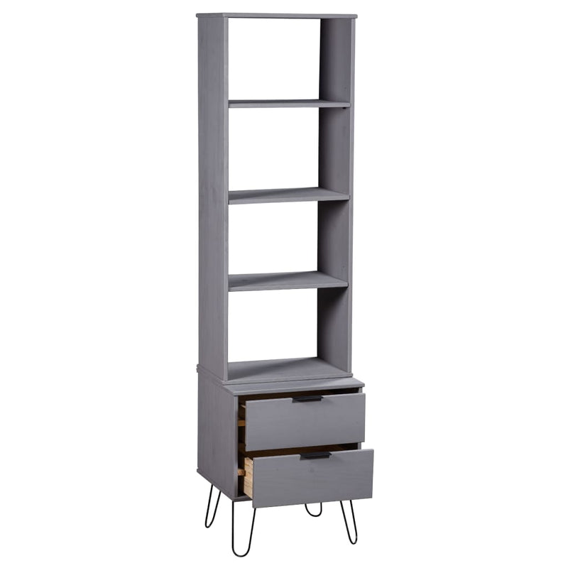 Book Cabinet "New York" Grey Solid Pine Wood