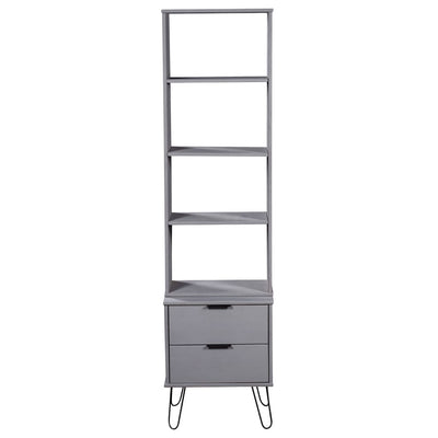 Book Cabinet "New York" Grey Solid Pine Wood