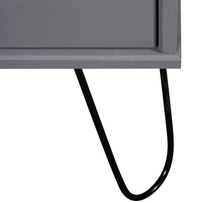 Book Cabinet "New York" Grey Solid Pine Wood