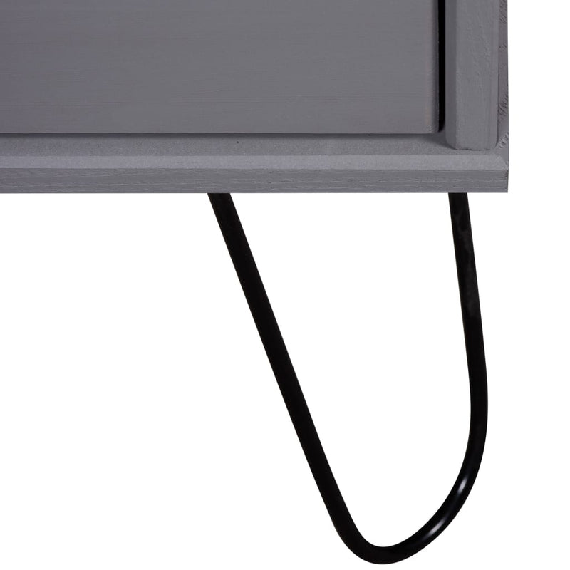 Book Cabinet "New York" Grey Solid Pine Wood