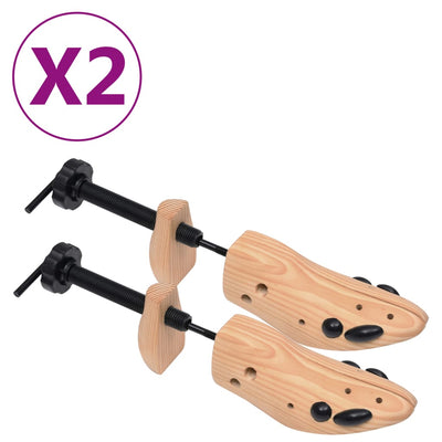 Shoe Trees 2 Pairs Size 36-40 Solid Wood Pine