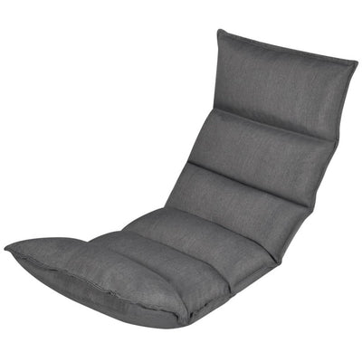 Folding Floor Longue Grey Fabric