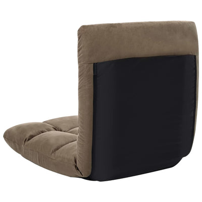 Folding Floor Chair Taupe Microfibre