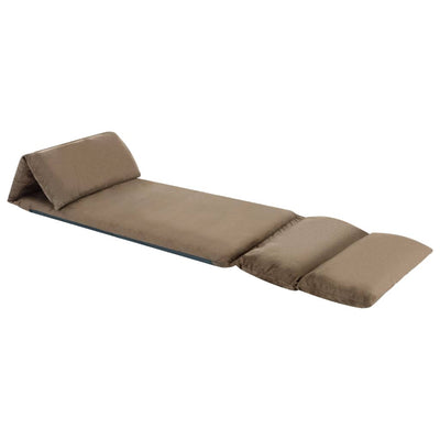 Folding Floor Chair Taupe Microfibre