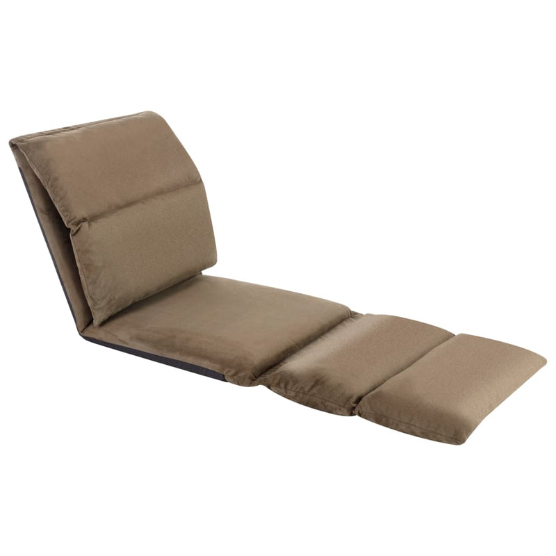 Folding Floor Chair Taupe Microfibre