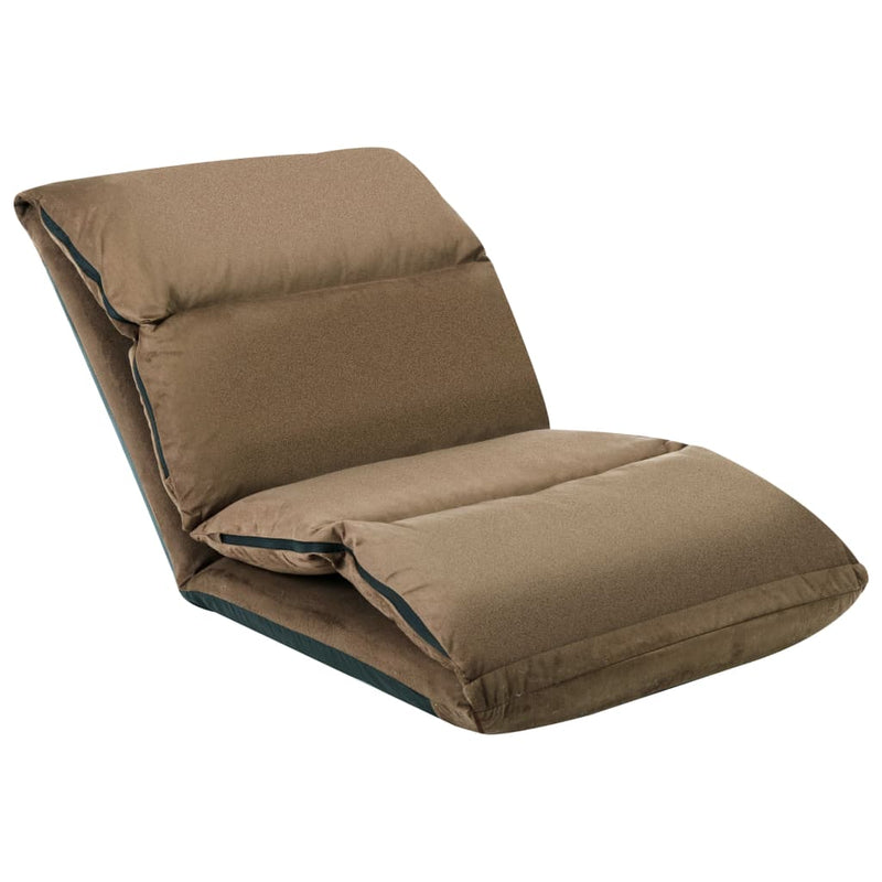 Folding Floor Chair Taupe Microfibre