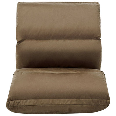 Folding Floor Chair Taupe Microfibre