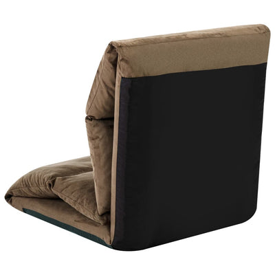 Folding Floor Chair Taupe Microfibre