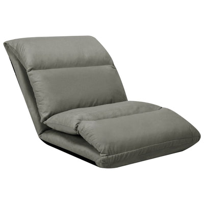 Folding Floor Chair Dark Grey Microfibre