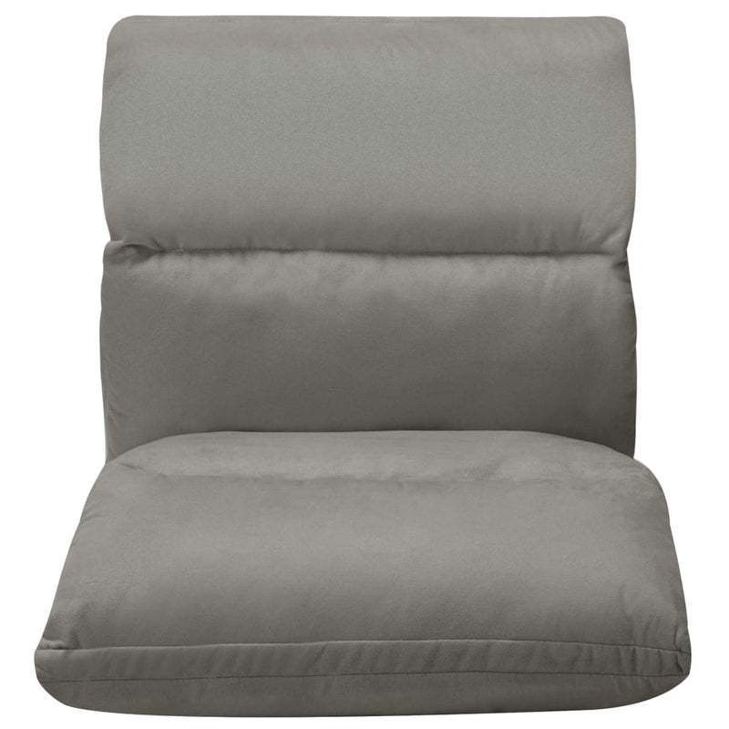 Folding Floor Chair Dark Grey Microfibre