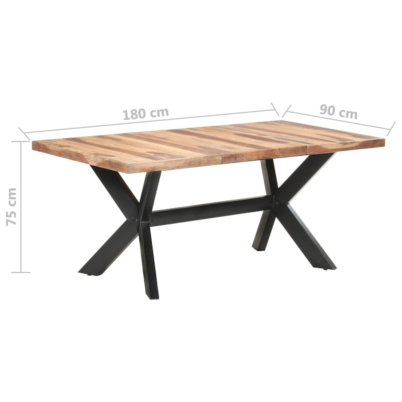 Dining Table 180x90x75 cm Solid Wood with Honey Finish