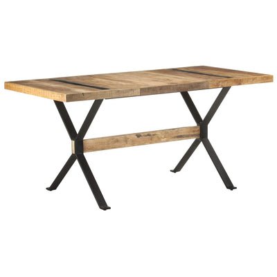 Dining Table 160x80x76 cm Rough Mango Wood