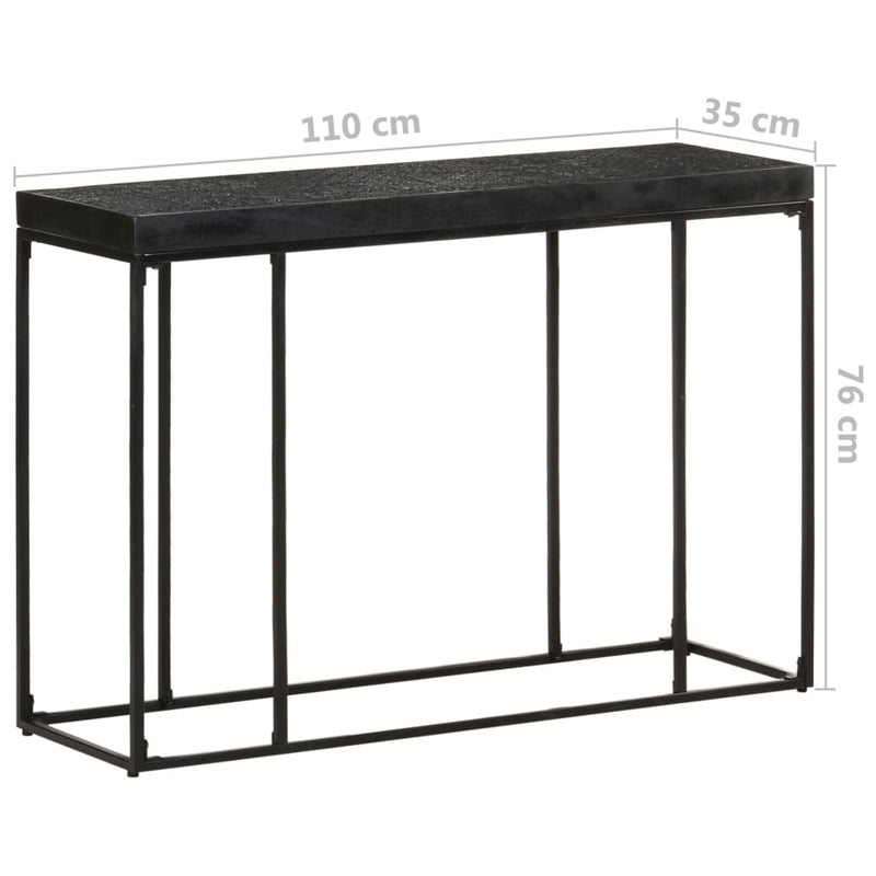 Console Table Black 110x35x76 cm Solid Acacia and Mango Wood