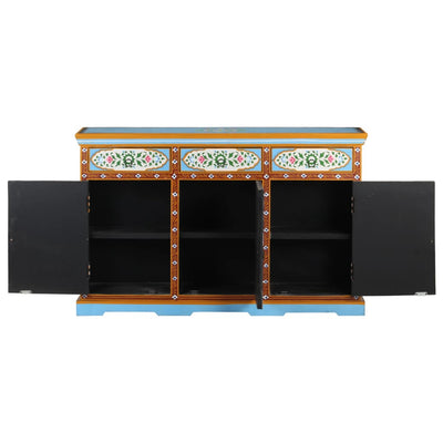 Hand Painted Sideboard 120x35x76 cm Solid Mango Wood