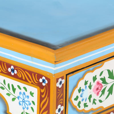 Hand Painted Sideboard 120x35x76 cm Solid Mango Wood