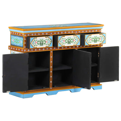 Hand-Painted Sideboard Multicolour 110x30x76cm Solid Mango Wood