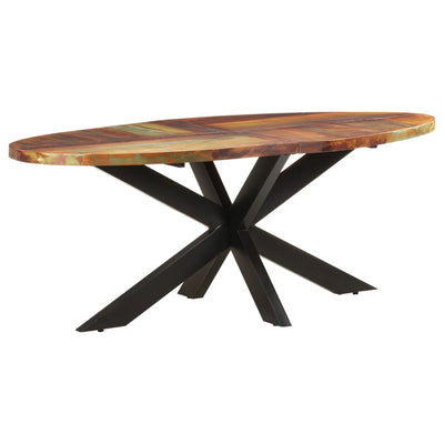 Dining Table Oval 200x100x75 cm Solid Reclaimed Wood