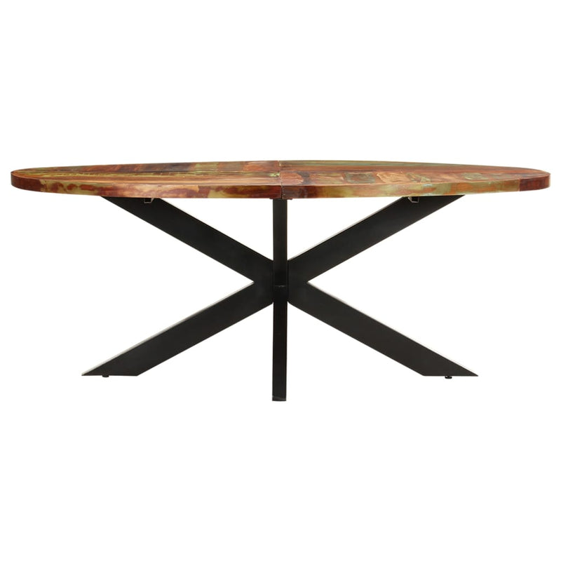 Dining Table Oval 200x100x75 cm Solid Reclaimed Wood