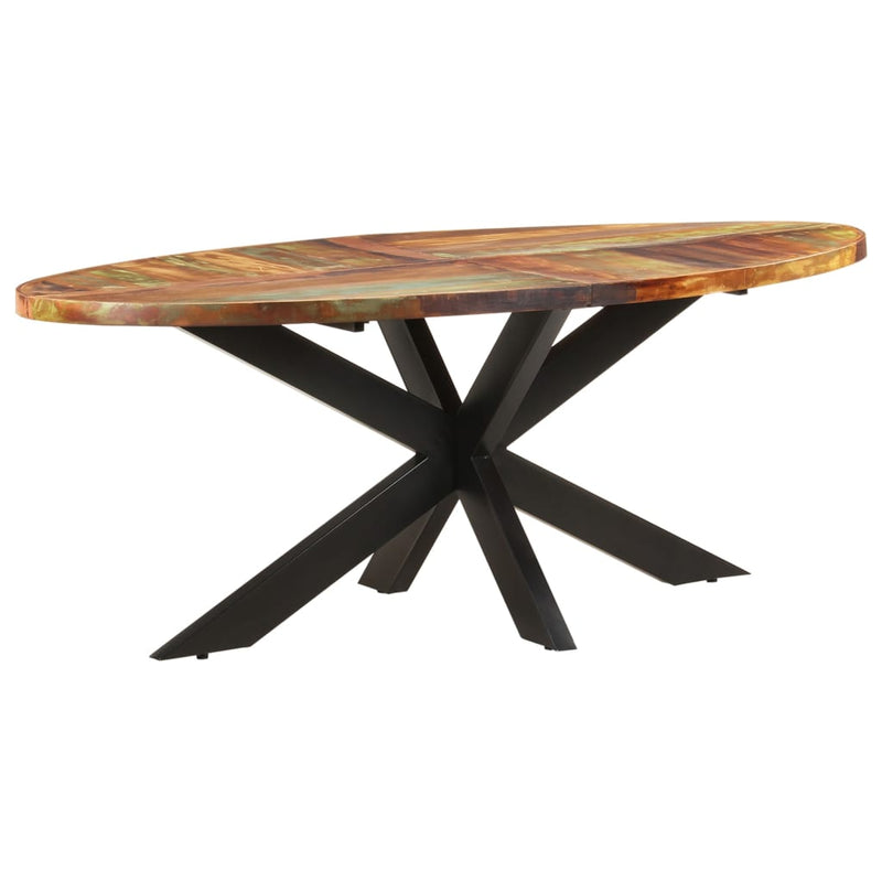 Dining Table Oval 200x100x75 cm Solid Reclaimed Wood