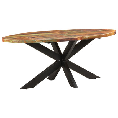 Dining Table Oval 200x100x75 cm Solid Reclaimed Wood