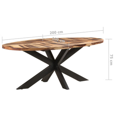 Dining Table Oval 200x100x75cm Acacia Wood