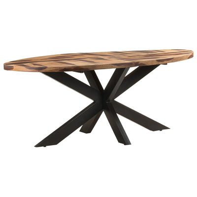 Dining Table Oval 200x100x75cm Acacia Wood