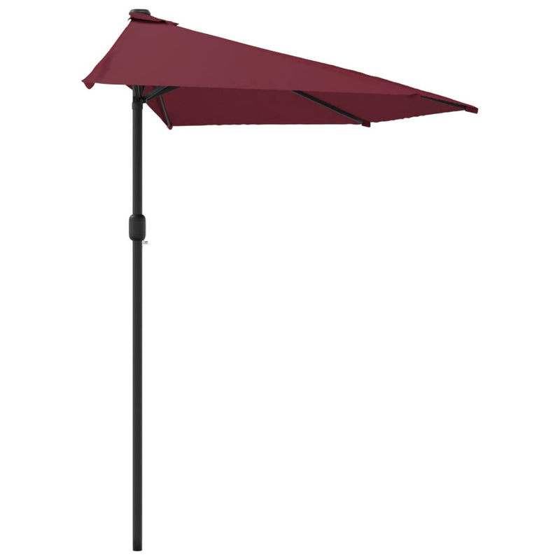 Balcony Parasol with Aluminium Pole Bordeaux Red 300x155x223 cm Half