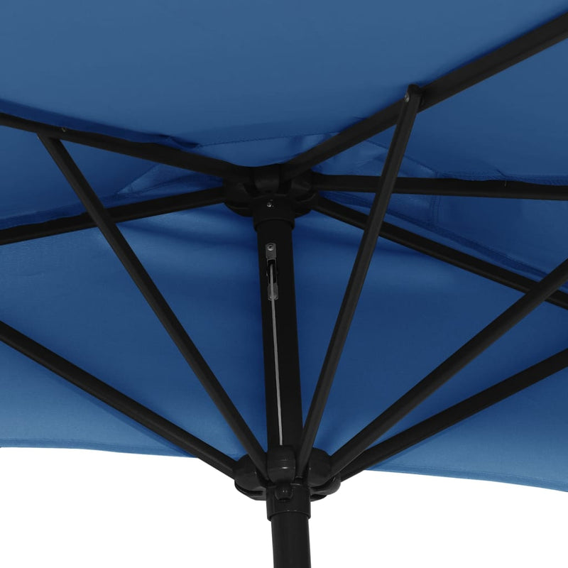 Balcony Parasol with Aluminium Pole Blue 300x155x223 cm Half