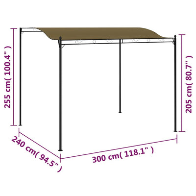 Sunshade Awning 3x2.4 m Taupe 180 g/m²