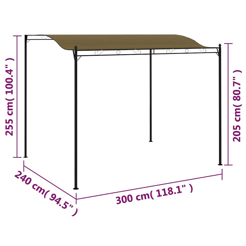 Sunshade Awning 3x2.4 m Taupe 180 g/m²