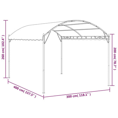 Gazebo 4x3x2.6 m Taupe 180 g/m²