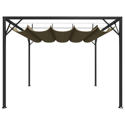 Garden Gazebo with Retractable Roof 3x3 m Taupe 180 g/m²