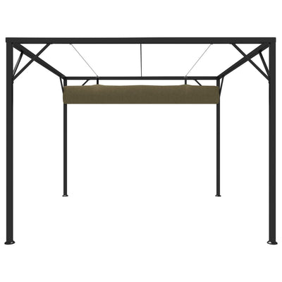 Garden Gazebo with Retractable Roof 3x3 m Taupe 180 g/m²