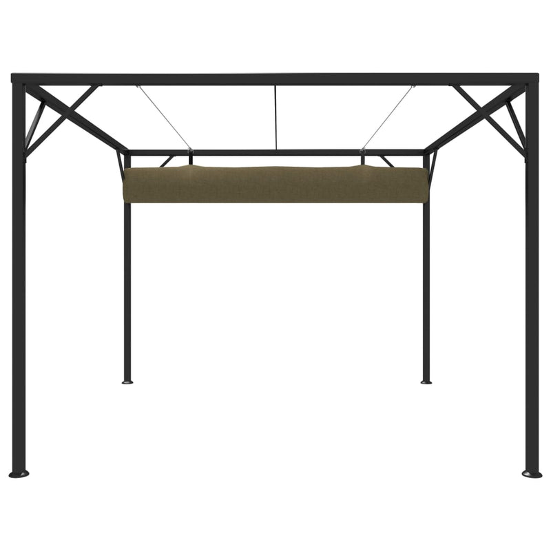 Garden Gazebo with Retractable Roof 3x3 m Taupe 180 g/m²